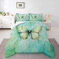 thumbnail image 1 of Erosebridal Ensemble de Literie Papillon Aquarelle Vert Grand, Couette Animal Mignon, Réversible 3 Pcs, 1 of 8
