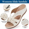 thumbnail image 4 of Mepaouo Womens Sandals Dressy Summer Low Wedge Flip Flops Comfortable Walking Beach Slip on Slides, 4 of 6