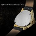 thumbnail image 3 of WINNER Winner Men's Automatic Mechanical Watch with Triangular Cut-Out Design, Gold Case & Dial, Leather Strap, Elegant Packaging, 3 of 7