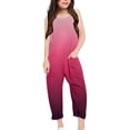 thumbnail image 2 of MIASHUI Combinaison pour Filles à Col en V Sans Manches, Décontractée, Pantalon Long, Rose Vif, 13-14 Ans, 2 of 5