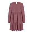 thumbnail image 4 of Wdfiry Wome's Fall Dress Puff Long Sleeve Pullover Dress Solid Color Casual Tunic Ruffled Hem Dresses, 4 of 5