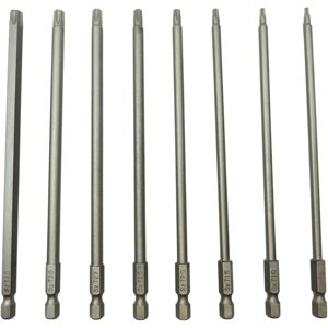 Ensembles de tournevis longue sécurité 6 Longueur de pouce S2 Acier Torx de sécurité tête perceuse vis conducteur drill ensemble (8Pcs Tête de torse (150mm)