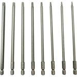 Long Security Screwdriver Bit Sets 6 Inch Length S2 Steel Torx Security Head Drill Screw Driver Drill Set (8Pcs Torx Head (150mm)