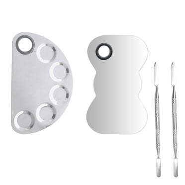 2 Pcs Palette de Maquillage Cosmétique, Palette de Mélange Cosmétique Outil de Maquilleur, Palette de Mélange de Crème de Couleur pour Salon de Beauté avec une Palette d'Art des Ongles