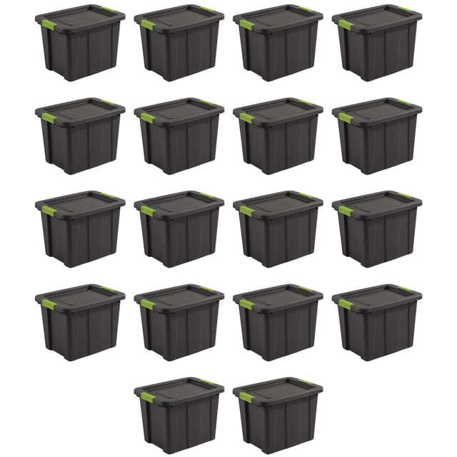 Sterilite Tuff1 Bac de Rangement en Plastique de 18 Gal avec Loquet et Couvercle (Lot de 18)