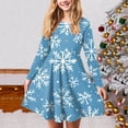 thumbnail image 2 of Zanarzt Robes Robes de Noël pour Filles Robe de Noël pour Fille Imprimé Bal Fête Fête de Noël Robes pour Fille Bleu Ciel,15-16 Ans, 2 of 5