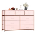 thumbnail image 1 of CazToi Multifunctional Rustic TV Stand Dresser 47 Inch Wide Chest of Drawers with 10 Fabric Drawers & Metal Frame, 1 of 7