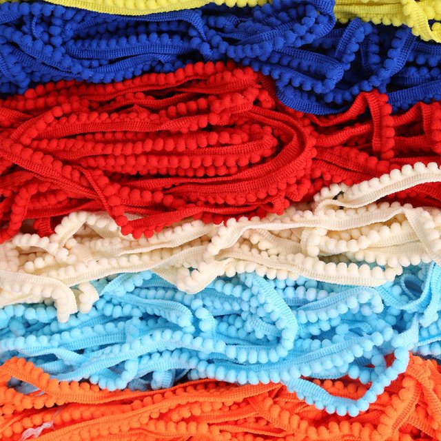 mmirethe Practical And Fashionable Trim For All DIY Needs Multiple Colors Available 5 Yards Pom Ball Lace Fluorescent Green