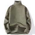 thumbnail image 2 of GigrtiJin Chandails à Col Roulé d'Hiver pour Hommes à Manches Longues, Chandail Uni à Enfiler, Hauts Décontractés Confortables, Chandail Mode, 2 of 3
