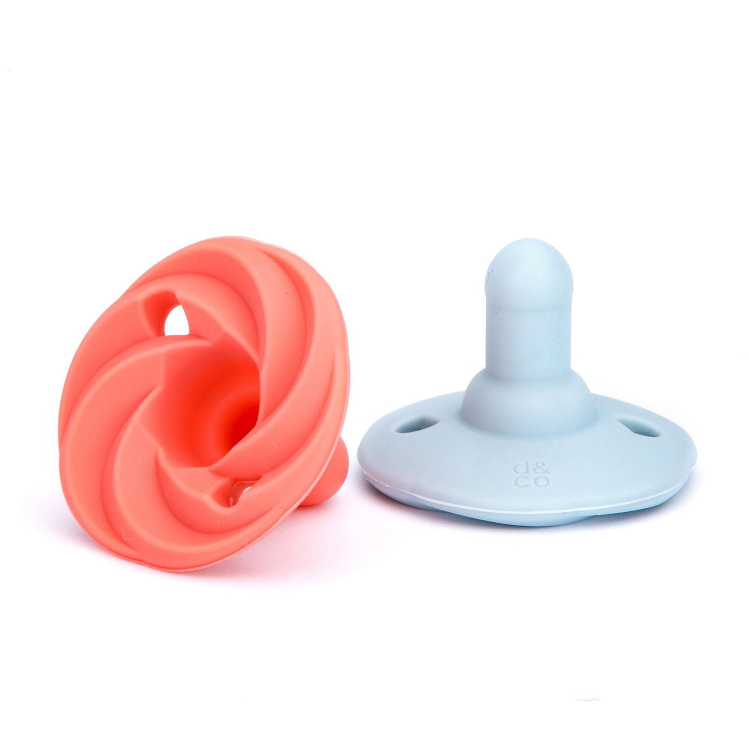 Doddle & Co - Baby, Infant - Holland Pop Silicone Pacifier - Stage 2 - Natural Shape - - Peach / Cloud