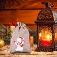 thumbnail image 3 of Agiferg Christmas Printed Linen Gift Bag Santa Backpack Candy Bag Apple Bag 1PC, 3 of 9