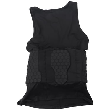 Men's Rib Protector Padded Vest Compression Shirt Training Vest with 3-Pad for Football Soccer Basketball Hockey Protective Gear XL
