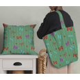 thumbnail image 5 of Soimoi Green Heavy Canvas Fabric Bow & Stripe Decor Fabric Printed Yard 58 Inch Wide, 5 of 5