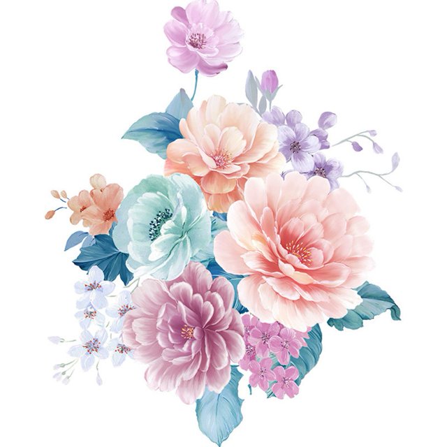 Romantic Flowers Wall Sticker for Bathroom Toilet Seats Fridge Cupboard Decal