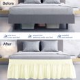 thumbnail image 3 of PiccoCasa Polyester Brushed Bed Skirt with Elastic Dust Ruffles 16" Drop, Full Pearl White, 3 of 9
