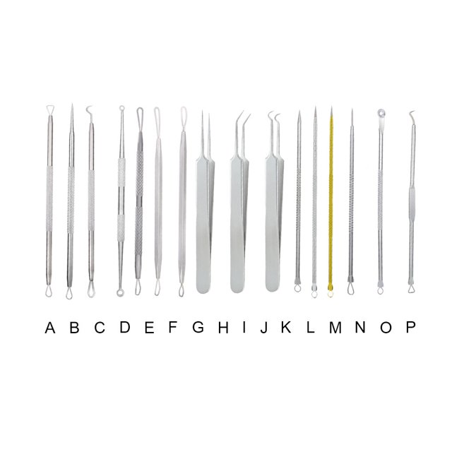 Women Men Portable Stainless Steel Pimple Extractor Reusable Washable Pimples Extracting Picking Acne Needle Home Salon Blackhead Picker Removal Tool Type 3