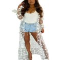thumbnail image 1 of Maillot de Bain Long pour Femmes Couverture Ouverte devant Kimono Cardigan 3D Papillon Fluide, 1 of 6