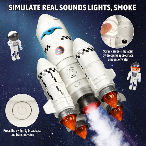 LOVEVER Jouets Spatiaux Jouets Fusée pour Garçon Enfants 3 4 5 6 7 8 Ans Trousse Scientifique STIM 5-en-1 Jouets pour Garçon de 3 à 5 Ans Cadeau d'Anniversaire Noël pour Tout-Petits Garçons Lampe de Projection Astronaute T