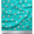 thumbnail image 1 of Soimoi Green polyester Crepe Fabric Check & Floral Print Fabric by The Yard 52 Inch Wide, 1 of 6