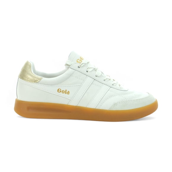 Gola Women's Stadia Leather White/Gold/Gum Sneakers CLB785WY<span> - </span>10 (Women's)