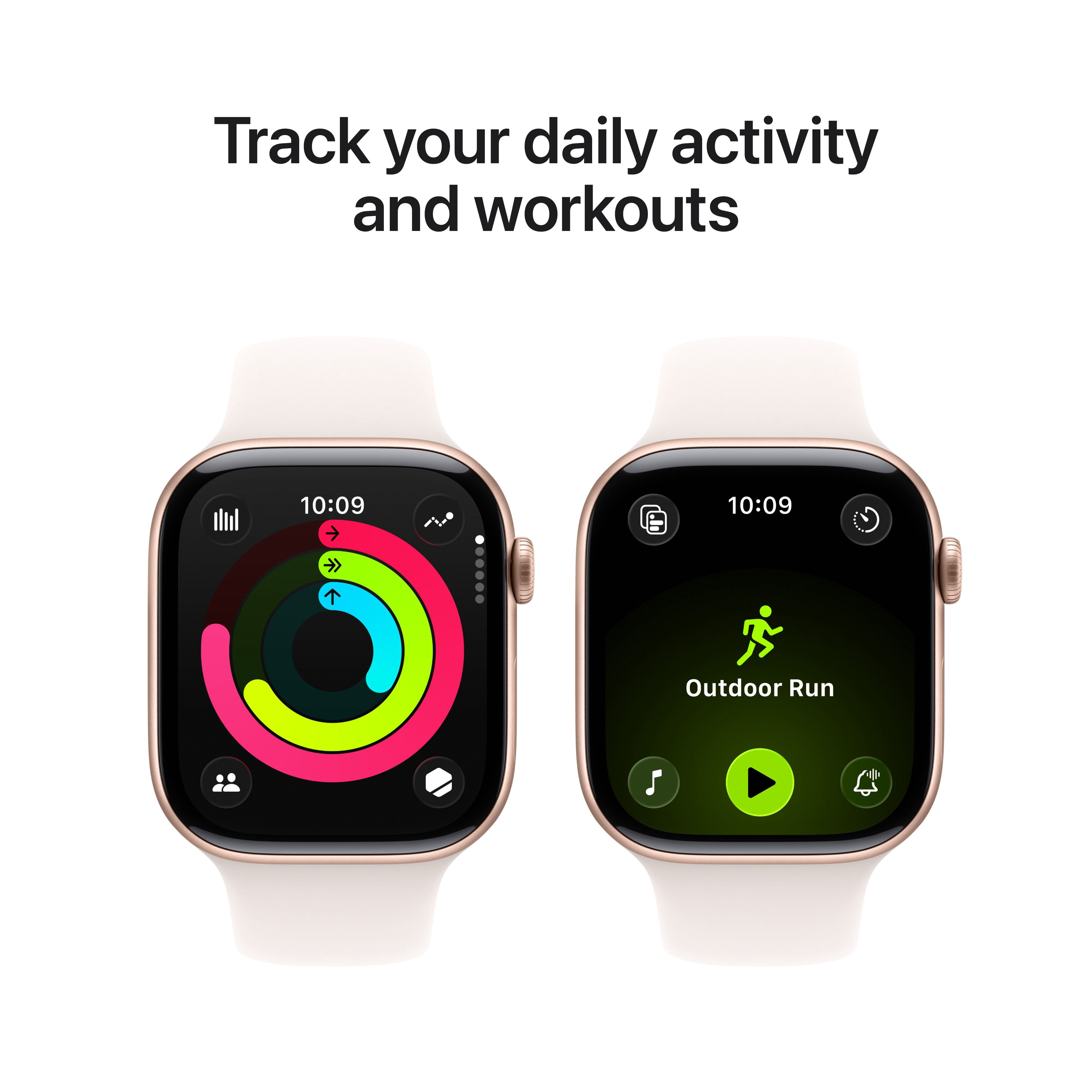 Apple Watch Series 11 GPS - Boîtier 46 mm en aluminium rosé - Bracelet sport rose tendre (M/G)