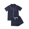 thumbnail image 3 of SUNSIOM Women 2PCS Pajama Set, Dot/Striped Short Sleeve Top, Short Pants, 3 of 8