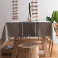 thumbnail image 1 of Nappe à Franges en Coton Lin Lourd Anti-Poussière pour Décoration de Table de Cuisine, 1 of 5