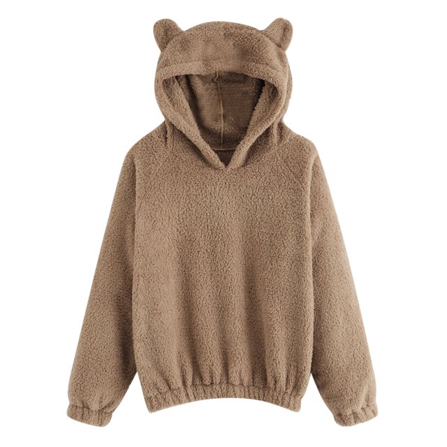 Manches Longues pour Femmes Chandail en Molleton à Manches Longues pour Femmes Chaud en Forme d'Ours Chandail à Capuchon Duveteux à Enfiler Chandail en Molleton pour Femmes Chandail à Capuchon pour Femmes Chandail à Capuchon en Molleton pour Femmes Chandail en Molleton pour Femmes