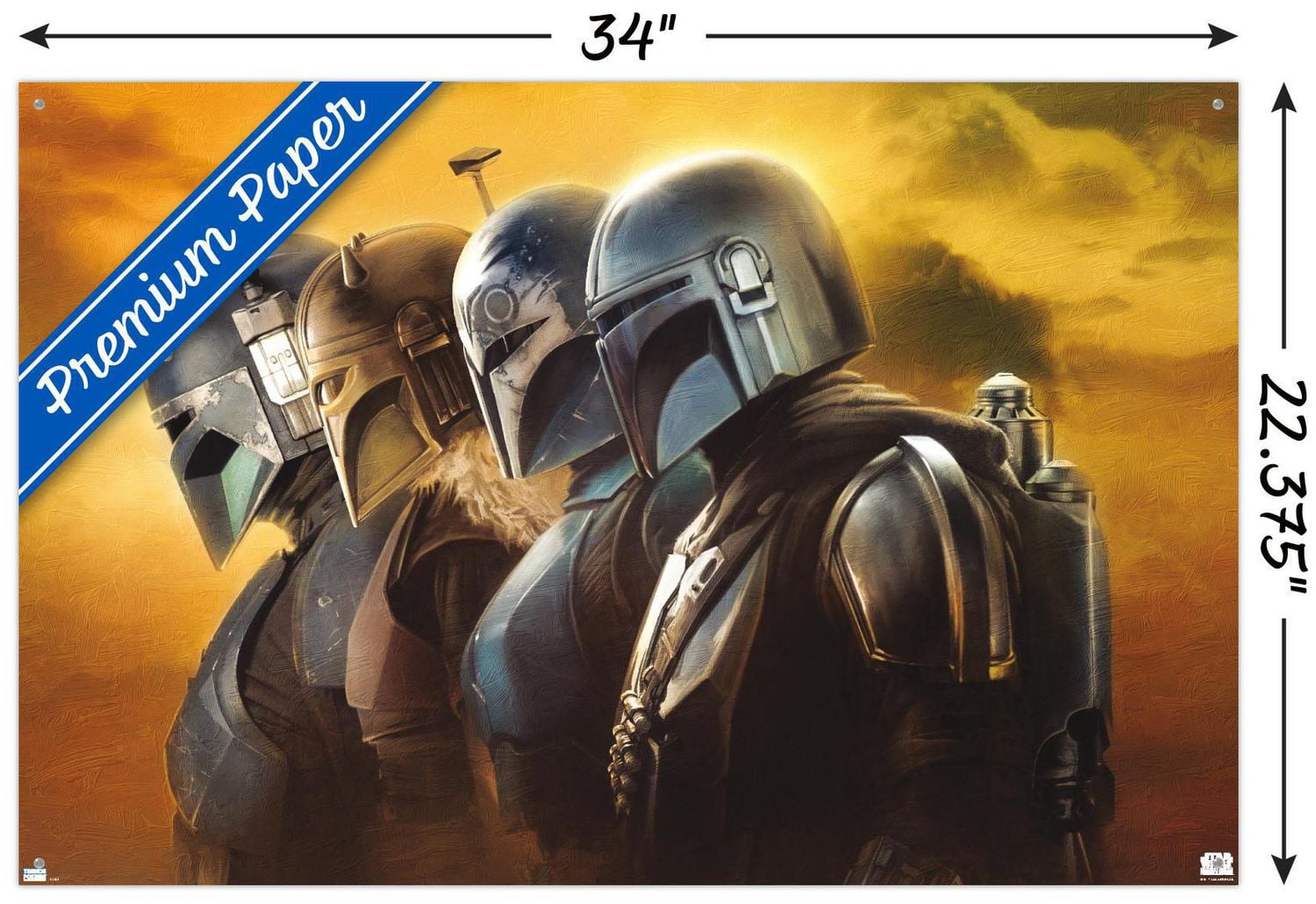 Star Wars: The Mandalorian Season 3 - Helmets Wall Poster, 22.375" x 34"
