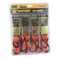 thumbnail image 4 of koolsoo 4Pcs Ratchet Down Straps 500 Lbs Load Capacity Car Luggage for Moving Orange, 4 of 7