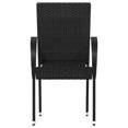 thumbnail image 2 of vidaXL Stackable Outdoor Chairs 4 pcs Poly Rattan Black, 2 of 4