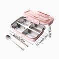 thumbnail image 3 of Boîte à Bento Compartimentée en Acier Inoxydable - Récipient Alimentaire Hermétique, Préparation des Repas Sécuritaire et sans Fuite, Rose, JKODE, 3 of 8