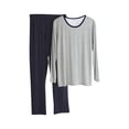 thumbnail image 2 of RKSTN Ensemble de Pyjama pour Homme Ensembles de Pyjamas à la Mode Automne Détente Col Rond Manches Longues Chandail Ensembles de Pjs Confortable 2 Pcs Décontracté Tenue d'Intérieur d'Hiver, 2 of 3