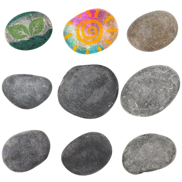 9pcs Flat Stones Craft River Rocks Painting Rocks Garden Landscaping Rocks Decoration Flat Pebbles River Rocks For Painting