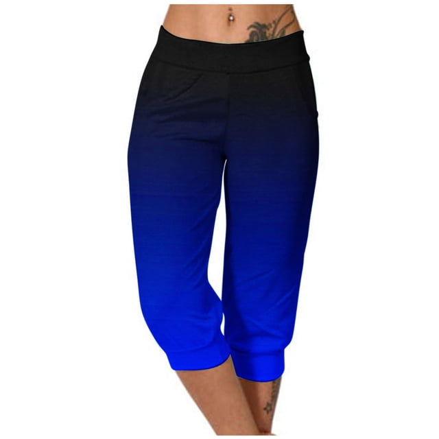 Yuyuzo Womens Capri Pants High Waisted Drawstring Sweatpants Running Gym Cropped Trousers with Pockets