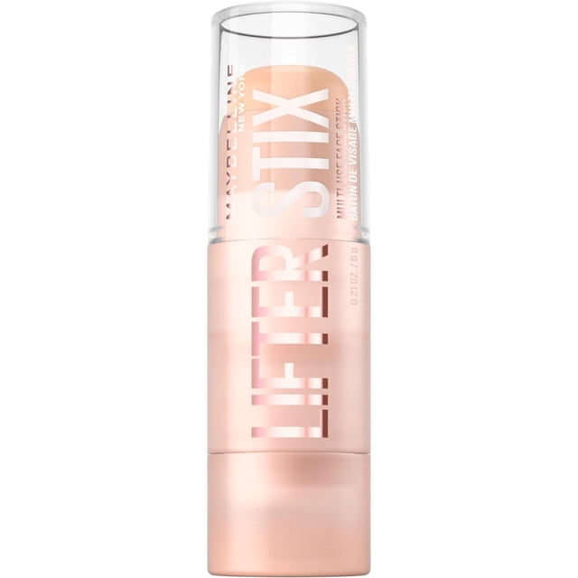 Maybelline New York Lifterstix Bâton pour le Visage Multi-Usage en tube Cylindrique à Capuchons Transparents, Couleur Pêche Pâle, Conçu pour Contourer, Illuminer et Couvrir les imperfections du Visage avec une Formule Crémeuse Idéale pour des looks de Maquillage Sculptés.