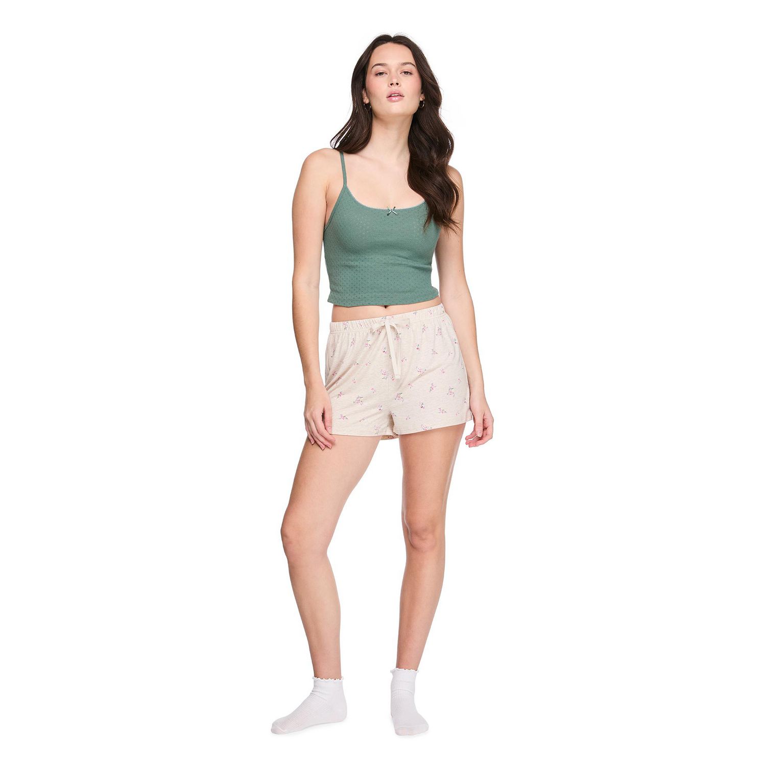 Short de pyjama à effet peau pêche No Boundaries pour femmes