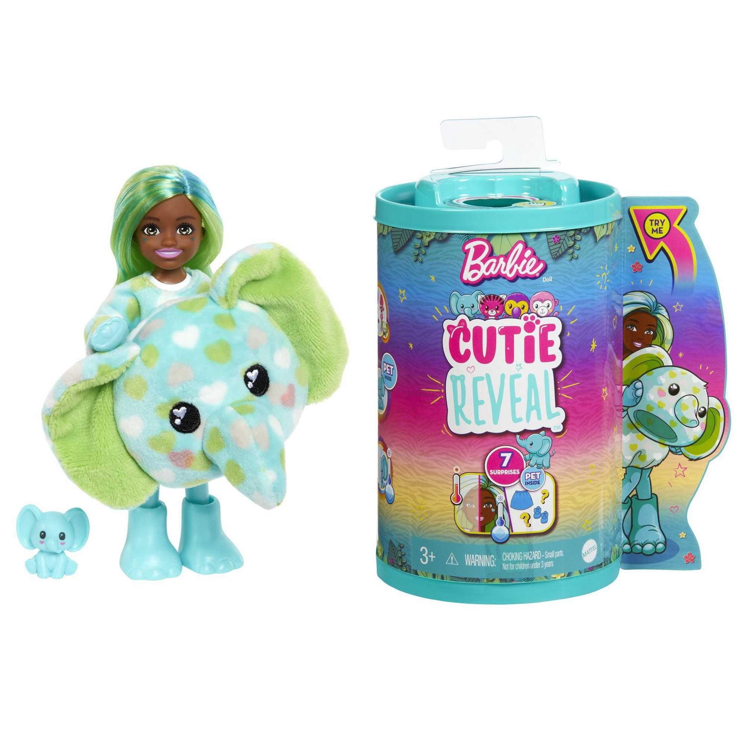 Barbie-Chelsea Cutie Reveal Série Jungle-Poupée éléphant