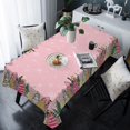 thumbnail image 4 of Nappe Rectangulaire Arbre de Noël Rose Imperméable et Anti-Taches, Nappe Essuyable Sans Plis pour Rond/rectangle/ovale/carré/fête, Imprimé Léopard Flocon de Neige 60x120, 4 of 6