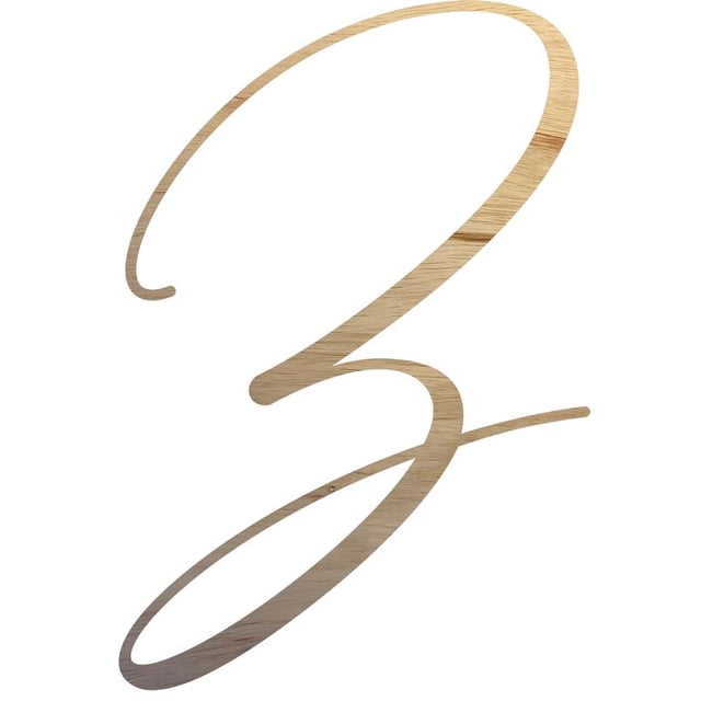 Unfinished Wood Letter Z, Craft Alphabet 3'' Tall Wooden Letter Wall Décor, Bellany Script Font