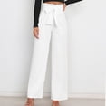 thumbnail image 2 of RKSTN Women's Pants Long Lounge Pants with Pockets High Waisted Solid Color Wide Leg Business Work Trousers Pant, 2 of 7