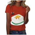 thumbnail image 1 of LUOGENLI T-shirts pour Femme pour Femmes T-shirts Classiques Quotidiens à Manches Courtes Rétro Mah-Jong Tendance Décontracté Col Rond T-Shirt T-shirts Amusants pour Femmes T-shirts Graphiques Vêtements d'Été Rouge G, 1 of 1
