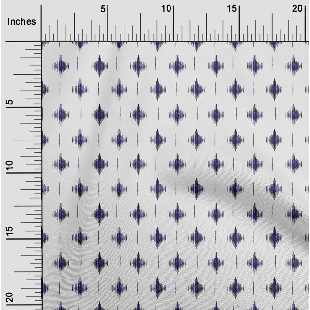 oneOone Cotton Poplin Fabric Geometric Line Ikat Print Fabric BTY 42 Inch Wide