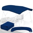 thumbnail image 1 of KNOX Toile de Remplacement Universelle à 3 Nœuds pour Toit de Bimini, Toile de Toit de Bimini Seulement avec Botte de Rangement à Glissière, Qualité Marine 600D, Imperméable, Pare-Soleil Anti-Décoloration pour Bateau, Sans Cadre, 54-60 Pouces L, Bleu Marine, 1 of 1