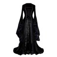 thumbnail image 2 of EGNMCR Robes d'Été Femmes Tendance 2024 Robe Princesse pour Femme Style Rétro Couleur Unie Manches Trompette, 2 of 5