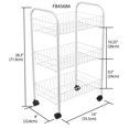 thumbnail image 3 of Multi-Purpose Rolling Metal Kitchen Trolley, White, 3 of 4