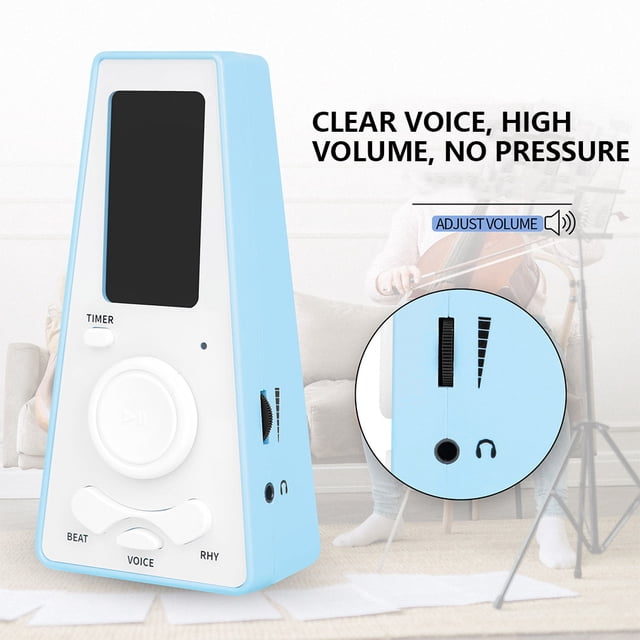 Digital Metronome with Timer Universal Simple Operation Professional Practical Volume Tempo Adjustable Electronic Metronome Battery for Guitar Piano Violin Purple