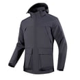 thumbnail image 1 of BADHUB Men's Waterproof Jacket with Hood Outdoor Lightweight Rain Jacket Mesh Lined Fall Softshell Solid Color Raincoat With Big Pockets Holiday Deals, 1 of 5
