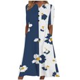 thumbnail image 2 of Fshaion Robe d'Été pour Femmes 2024 Grande Taille Décontractée à Manches Courtes à Col en V Robe Imprimée Robe Ample Liquidation à Moins de 10!, 2 of 5