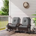 thumbnail image 2 of Outsunny 2 Pcs Rattan Rocking Chair with Soft Cushion for Garden, Grey, 2 of 10